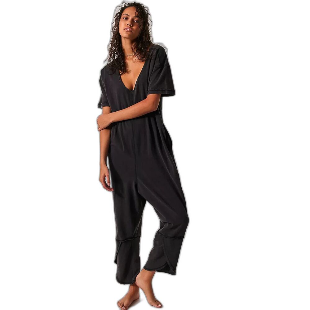 Intimately Free People Women's Good Side Romper Jumpsuit Black Large